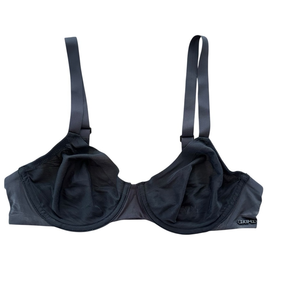 Skims 34B Black Sheer Mesh Underwire‎ Bra